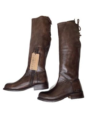 BED STU Manchester Distressed Brown Leather Tall Riding Boots BedStu Size 6.5